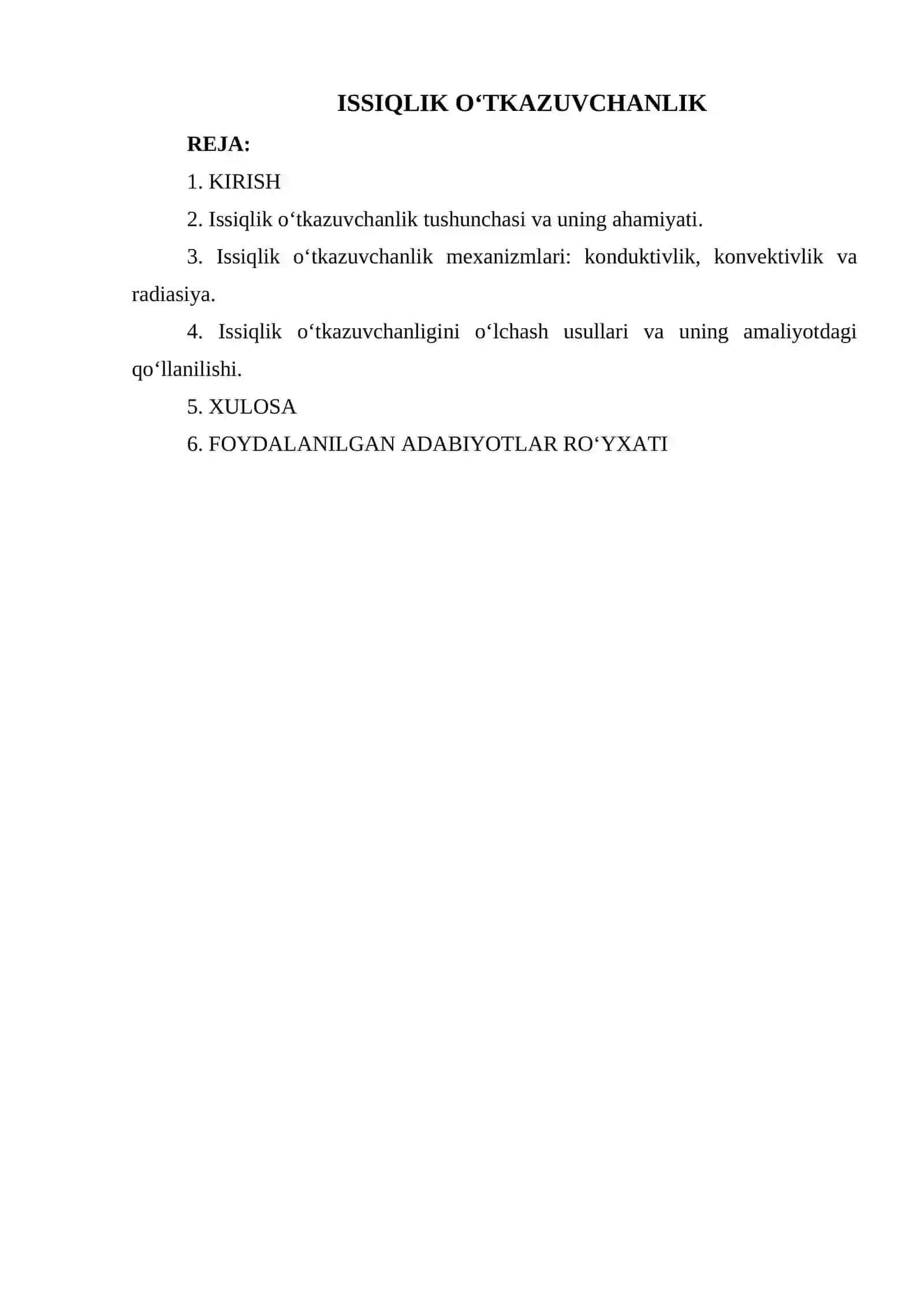 ISSIQLIK O‘TKAZUVCHANLIK 2