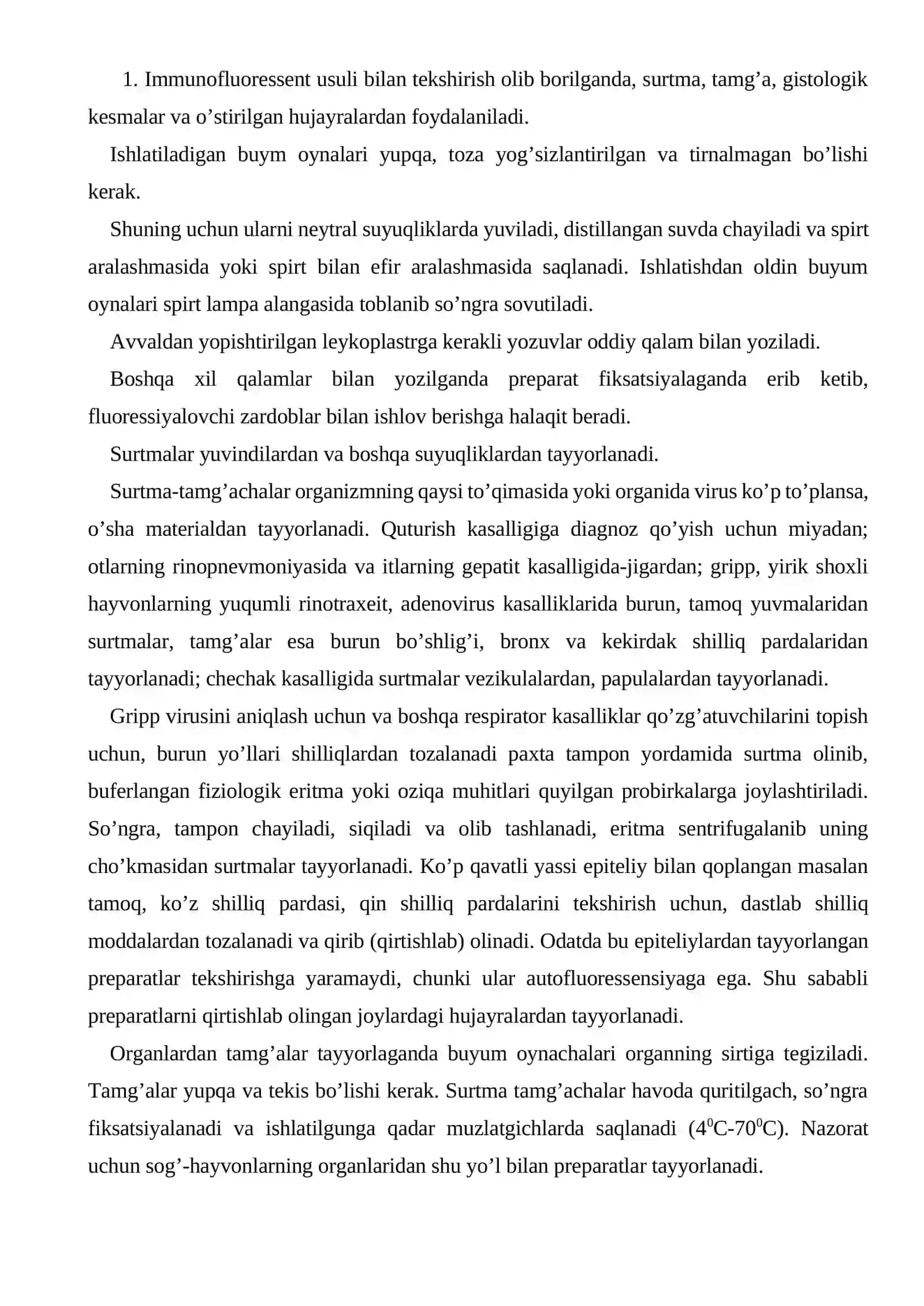 Immunofluoressensiya reaksiyasini qoyish usullari 2