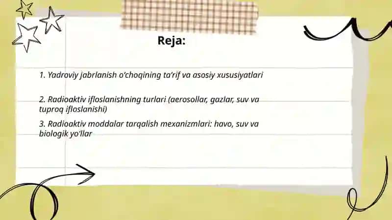 Yadroviy jabrlanish oʻchogʻi va radioaktiv ifloslanish 2