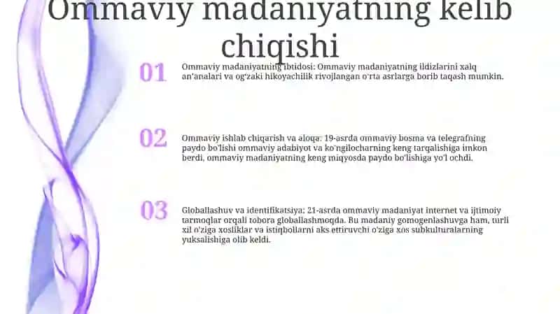 Ommaviy Madaniyatning Shakllanish Tarixi Va Hozirgi Davrdagi Shakllari 2