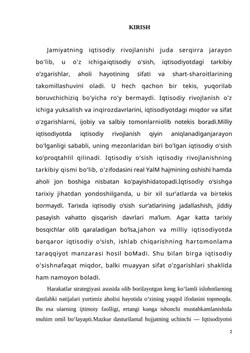 IQTISODIY O`SISH IJTIMOIY TARAQQIYOT OMILI SIFATIDA 2