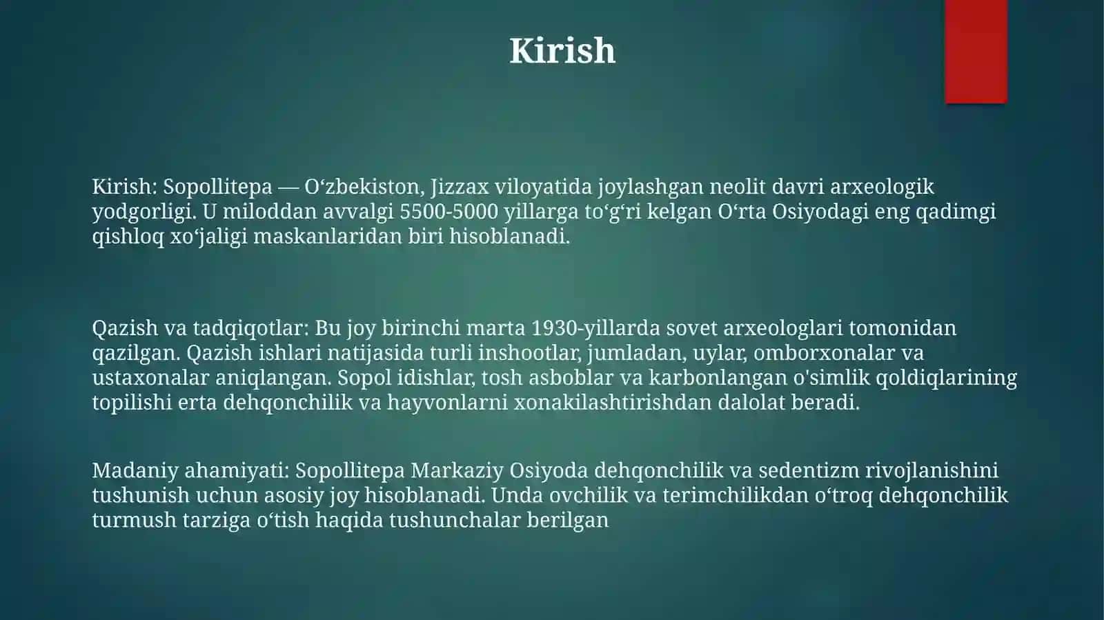 Sopollitepa Ilk Dehqonchilik Madaniyati 2