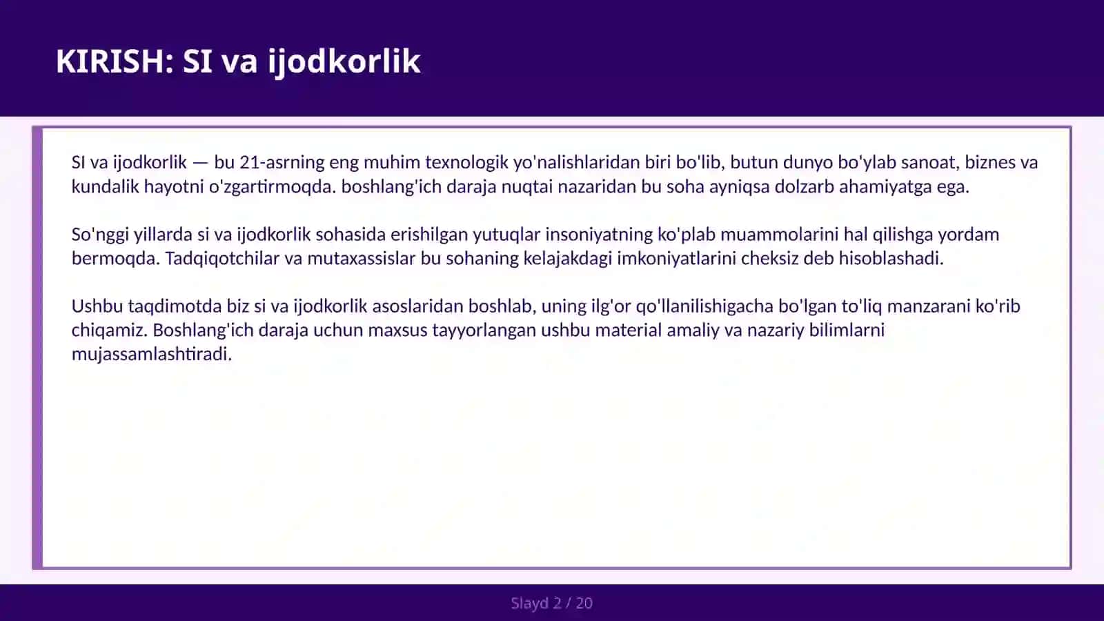 SI VA IJODKORLIK 2