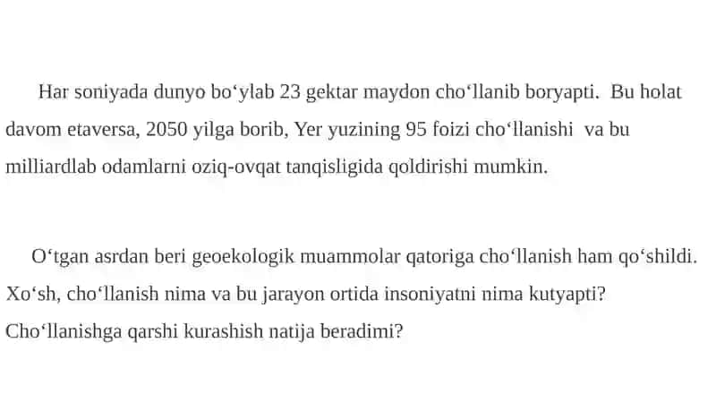 Cho'llanish jarayoni va unga qarshikurash chora - tadbirlari 2