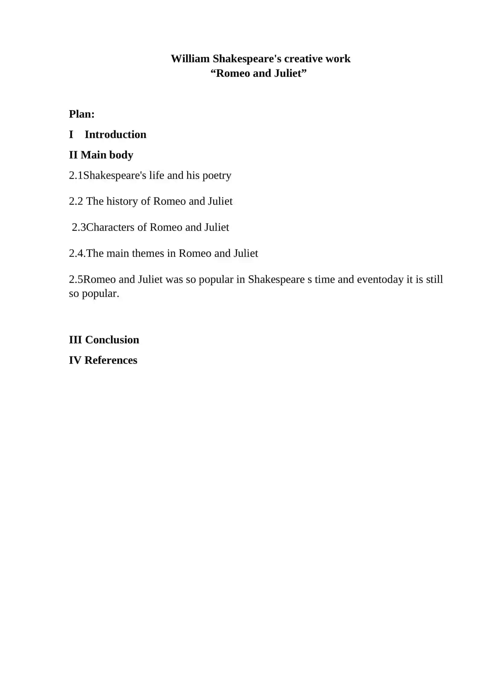 Romeo and Juliet Coursework 2