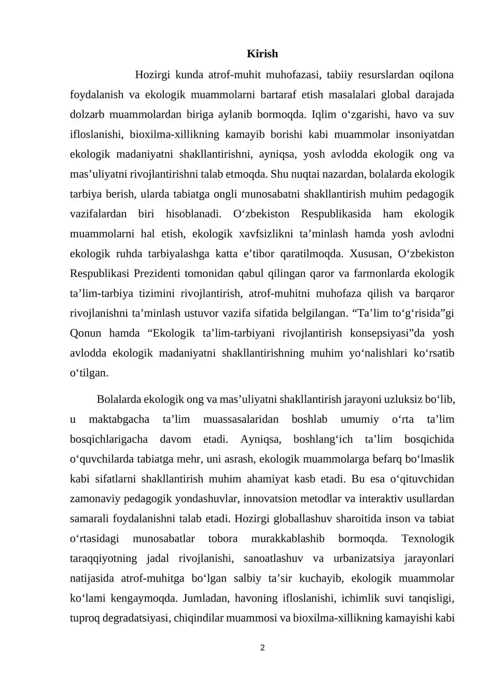 Bolalarda ekologik mas’uliyat va ongni rivojlantirishning pedagogik shart-sharoitlari 2