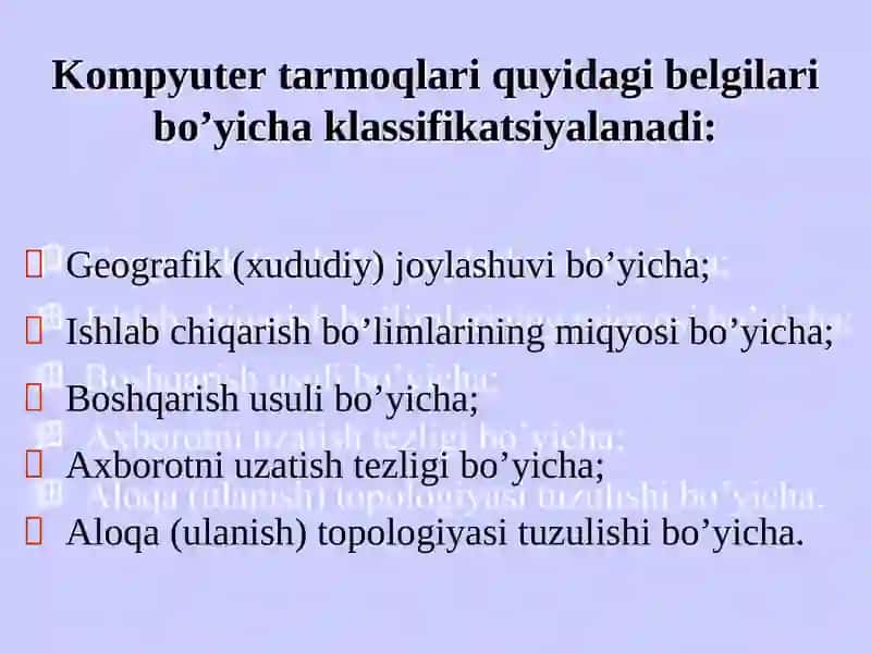 Tarmoqlar texnologiyalari 2