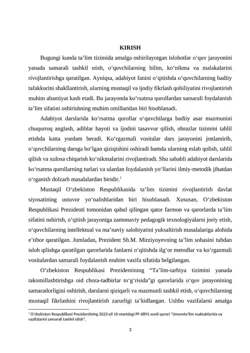 ADABIYOT DARSLARIDA KO‘RSATMA QUROLLARNING TURLARI VA ULARDAN FOYDALANISH YO‘LLARI 2