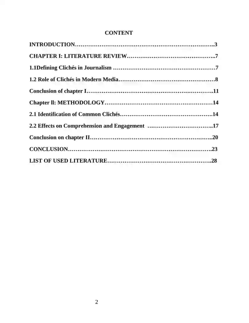 Course Paper on Newspaper Clichés 2