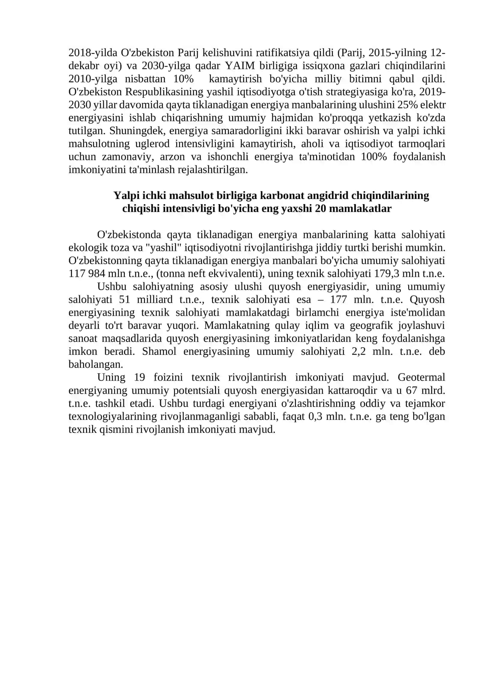 Qayta Tiklanuvchi Energiya Manbalari Baholash 2