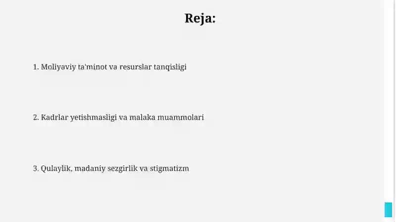 Psixologik xizmatlarni tashkil etish muommolari 2