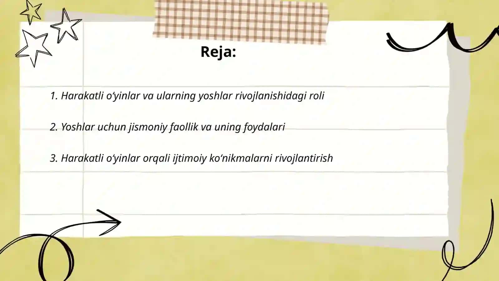 Harakatli oʻyinlarni o'rgatish yoshlari haqida 2