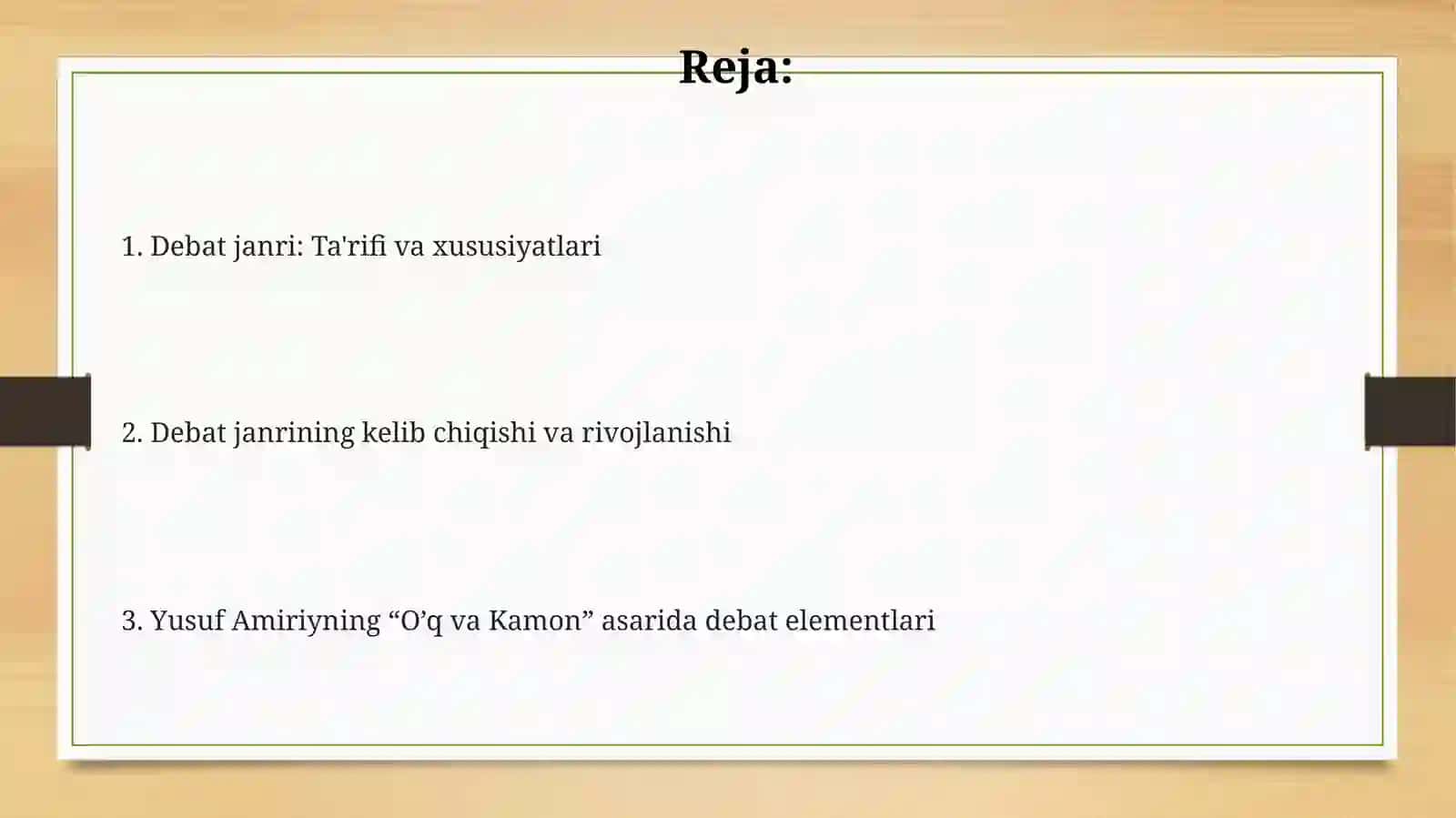 Debatt janri va uning rivojlanishi 2