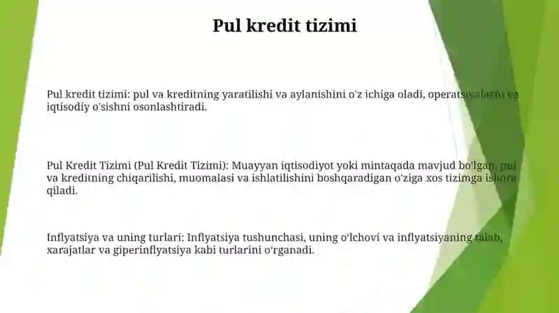 Pul Kredit Tizimi.Inflyatsiya Va Uning Turlari 2