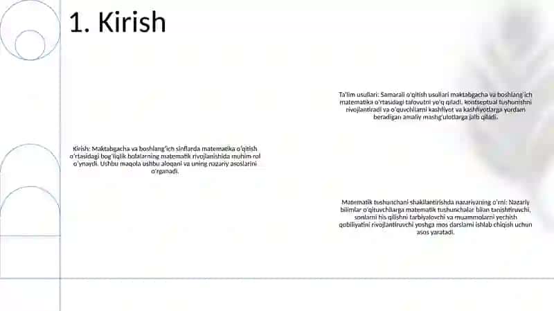 Bolalar BogʻChasi Va BoshlangʻIch Sinflarda Matematika Fani OʻQitilishi 2