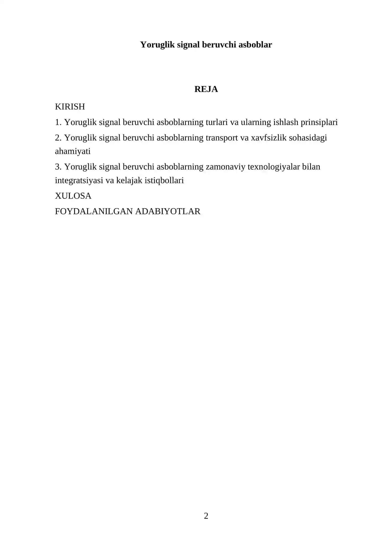 Yoruglik signal beruvchi asboblar 2