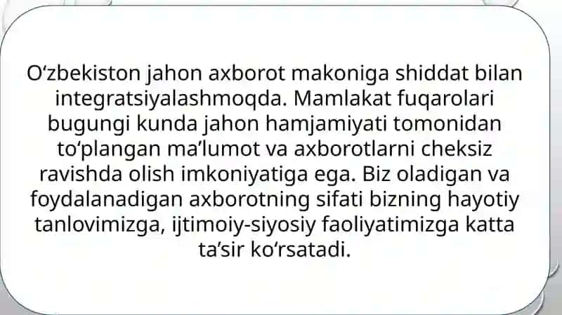 Mediasavodxonlik va axborot madaniyatining jamiyattaraqqiyotidagi ahamiyati 2