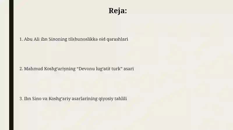 Ibn Sino va Koshgʻariyning tilshunoslik asarlari 2