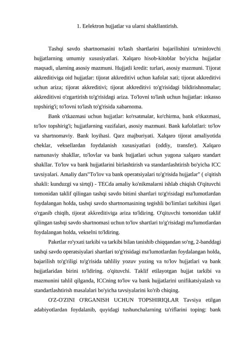 Eelektron hujjatlar va ularni shakllantirish 2