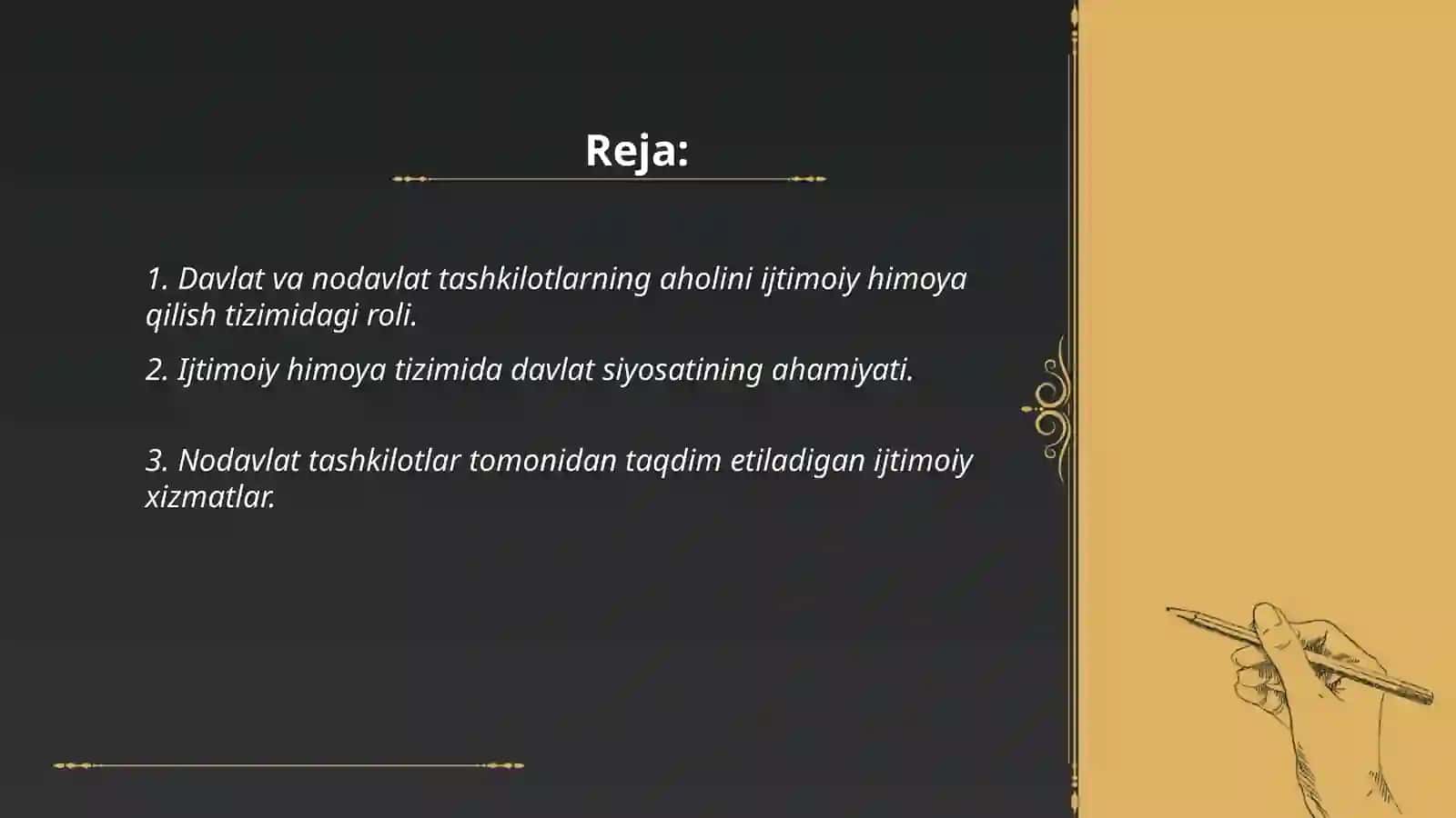 Davlat va nodavlat tashkilotlar aholini ijtimoiy himoya qilish tizimida 2