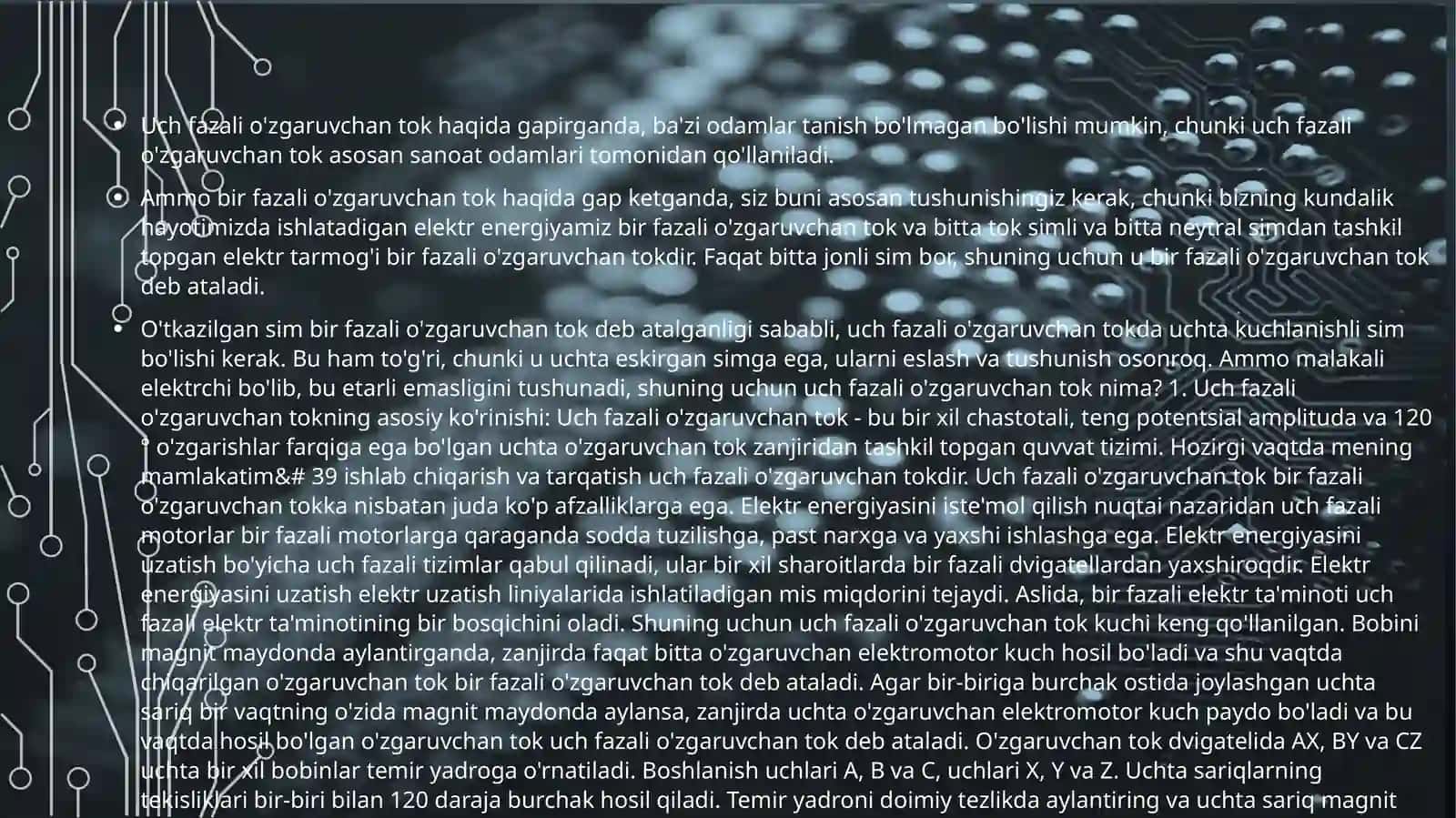 Uch fazali zanjirlarda quvvatni o'lchash 2