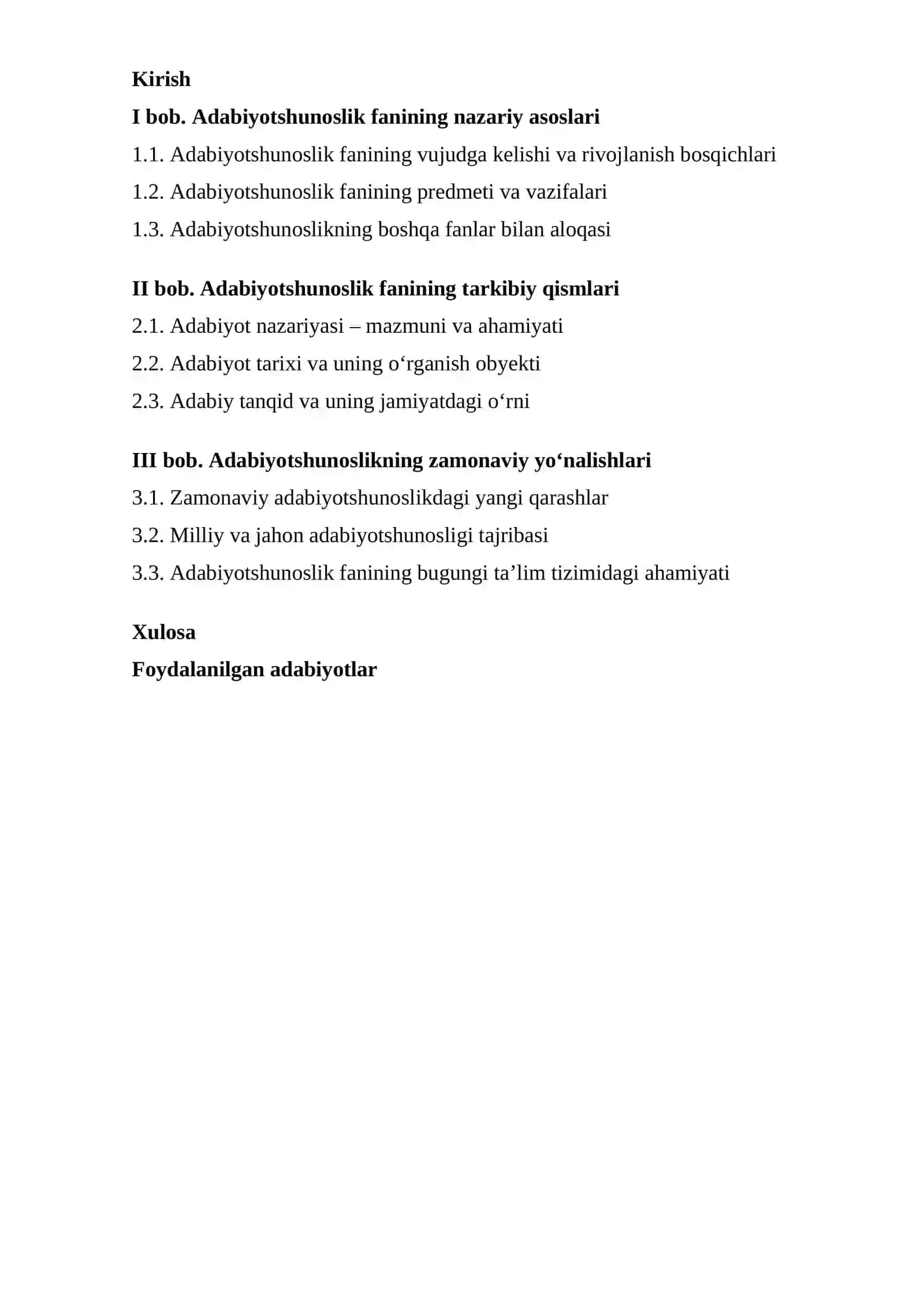 Adabiyotshunoslik fani va uning tarkibi 2