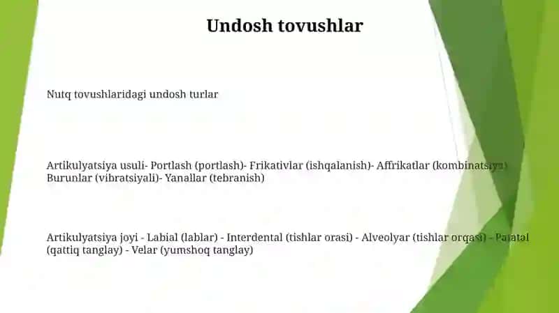 Nutq Tovushlarining Tasnifi 2