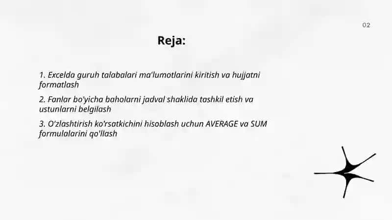 Excel dasturida turli hisobotlar tayyorlash 2