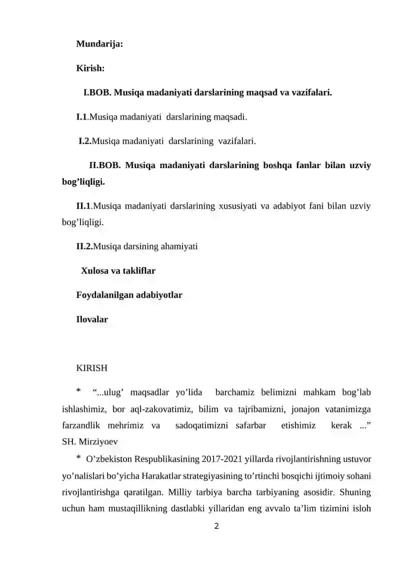 "O’rta maktablarda musiqa fanini o’qitishda boshqa fanlar bilan o’zaro bog’liqligi" 2