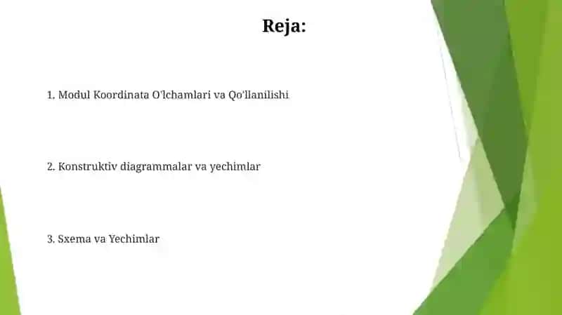 Modul Koordinata O'lchamlari va Qo'llanilishi 2