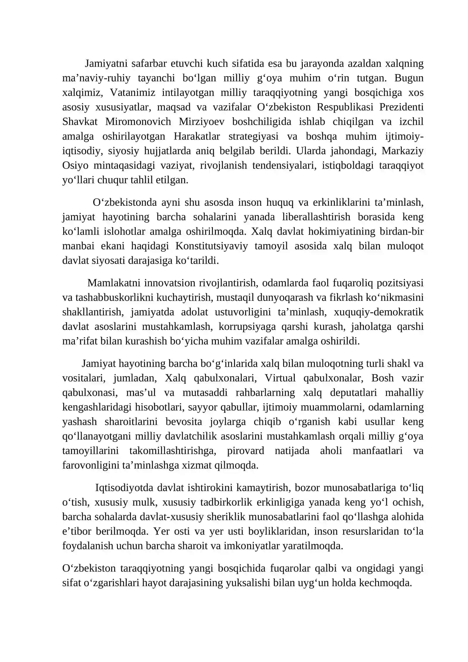 4-mavzu. O‘zbekistonning o‘ziga xos istiqlol va taraqqiyot yo‘li 2
