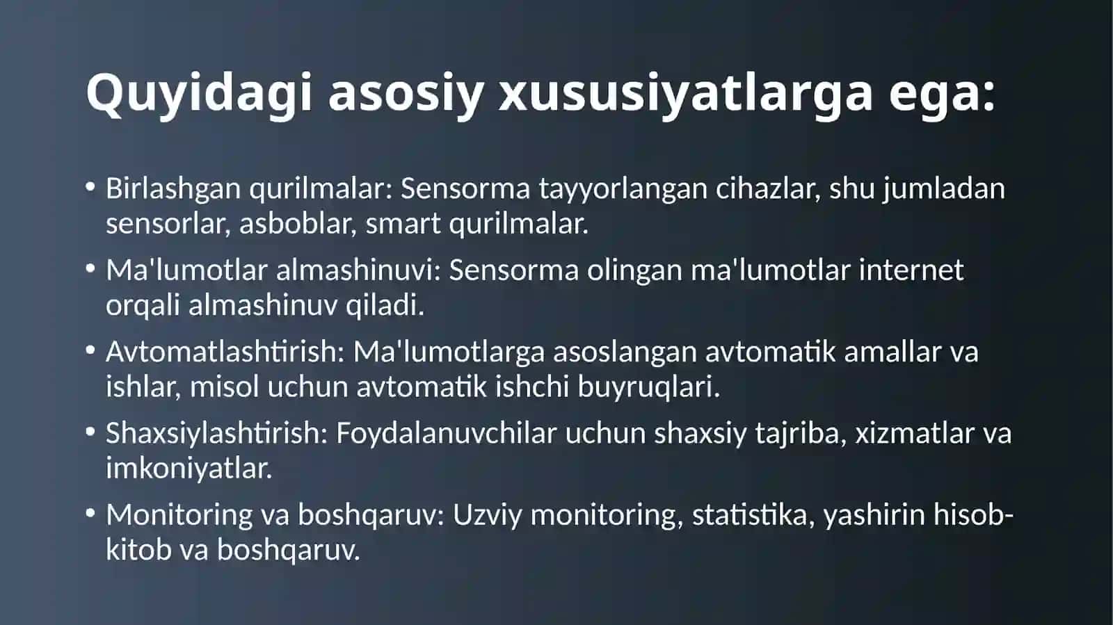 IoT texnologiyasining rivojlanish xusuiyatlari 2