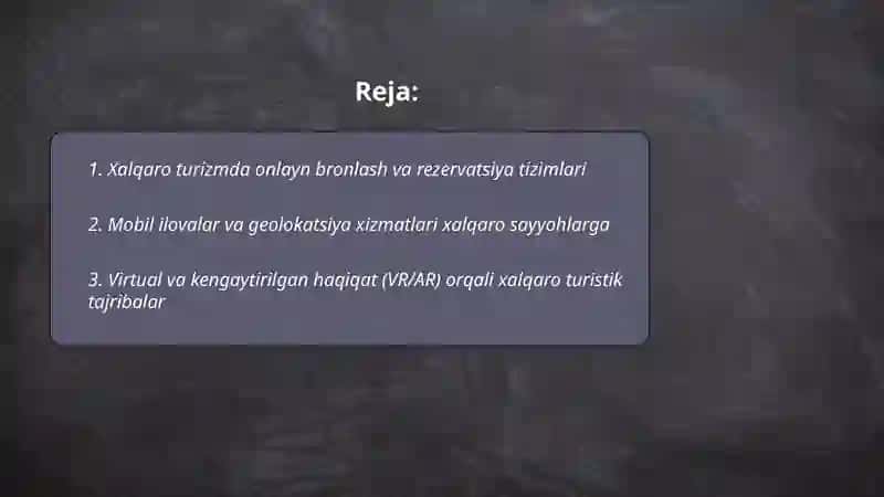 Xalqaro turizmda axborot texnologiyalari 2