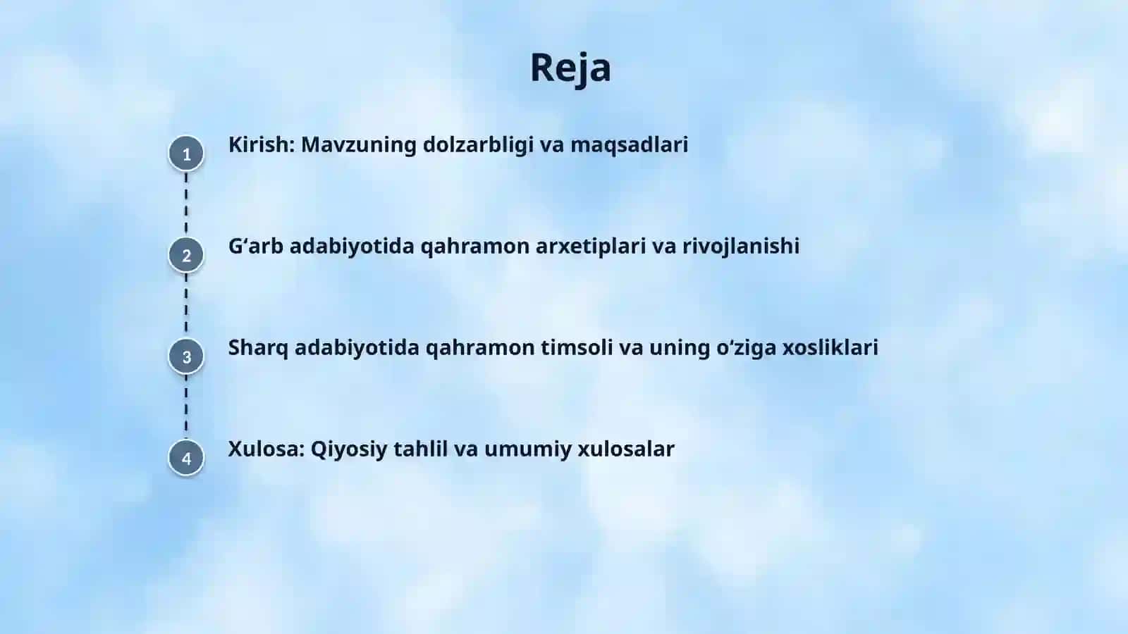 Mavzu: G’arb va sharq adabiyotida qahramon konsepsiyasi. 2