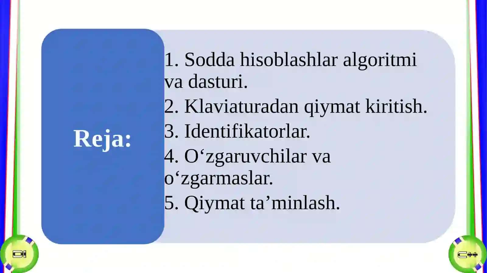 Dasturlash tillarining tuzilmasi 2