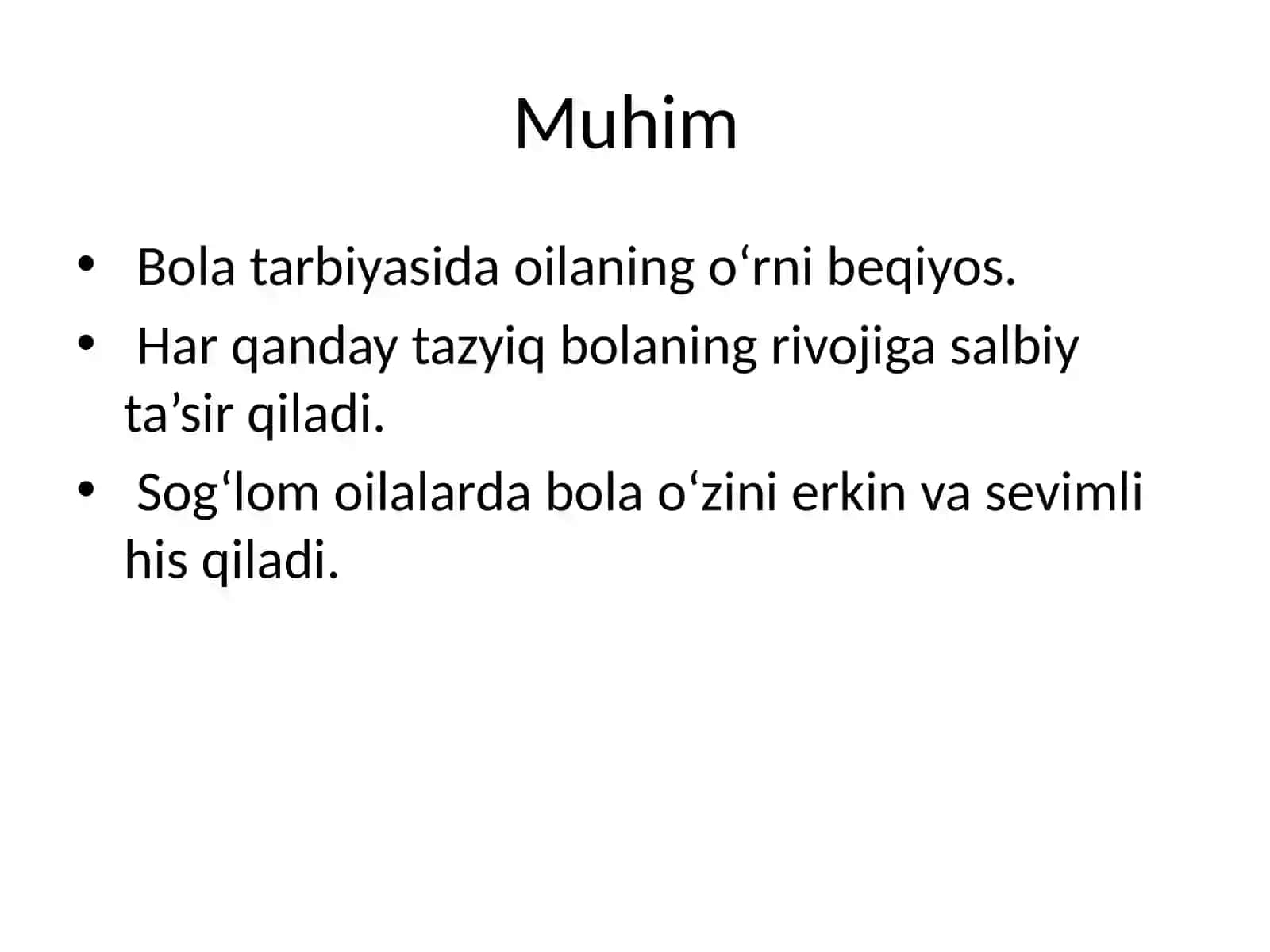 Ruhiy va jismoniy tazyiqsiz oilalarning belgilari 2