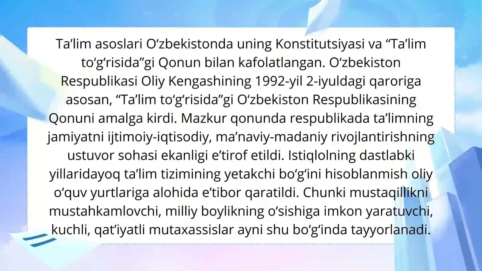 Ta’lim to‘g‘risida 2
