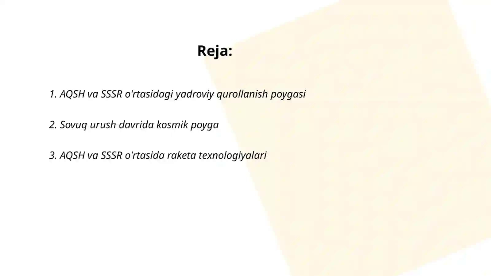 AQSH va SSSR o’rtasidagi qurollanish poygasi 2