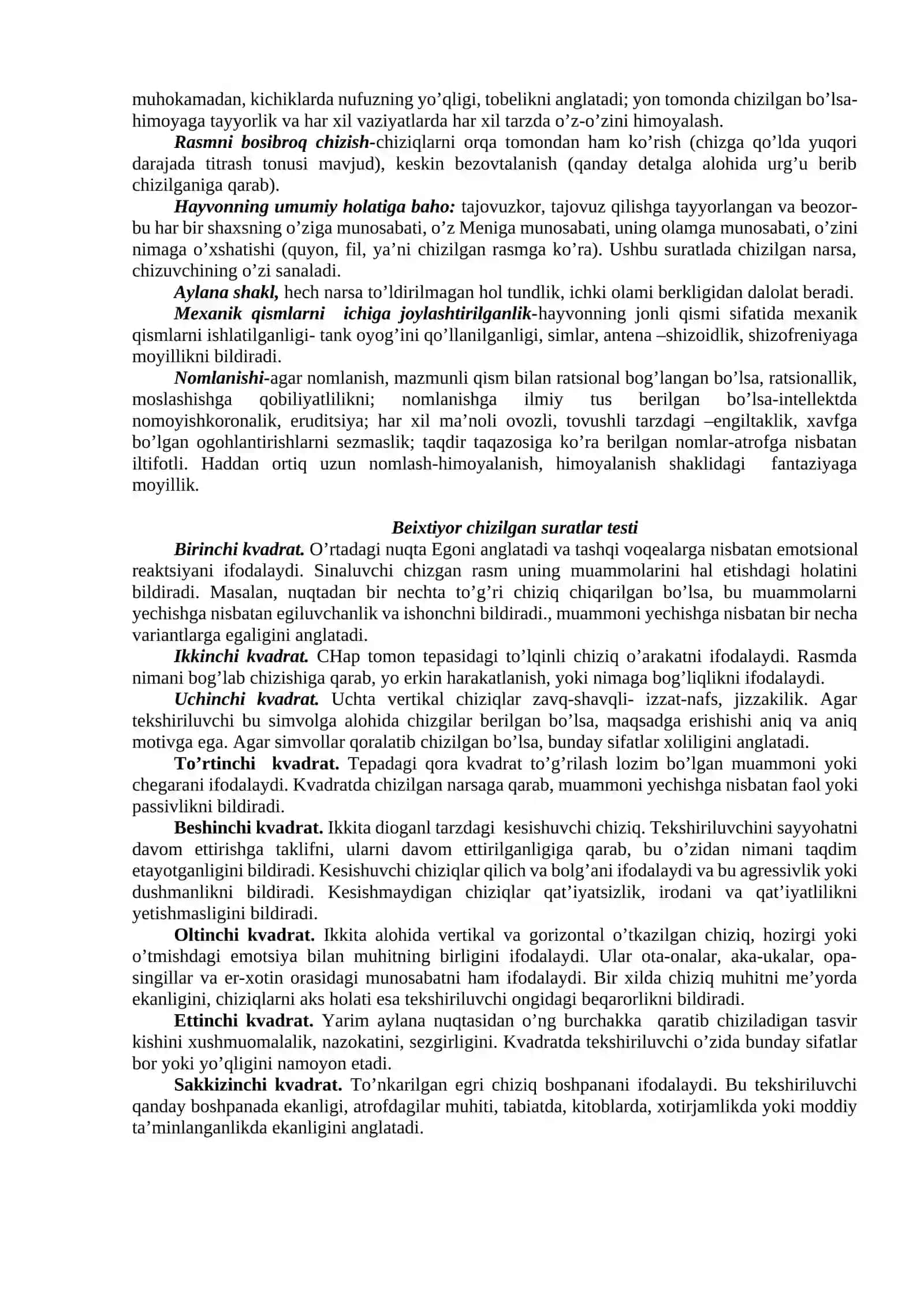 Mavjud bo’lmagan xayvon metodikasi 2