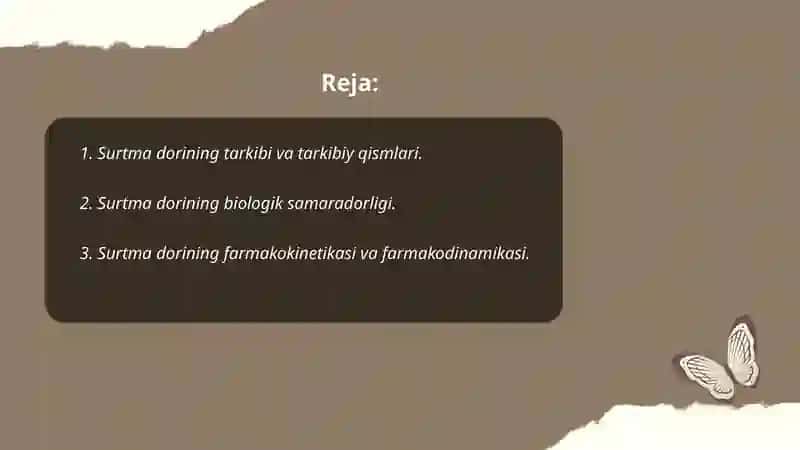 Surtma dori vositasi uchun reglament tuzish 2