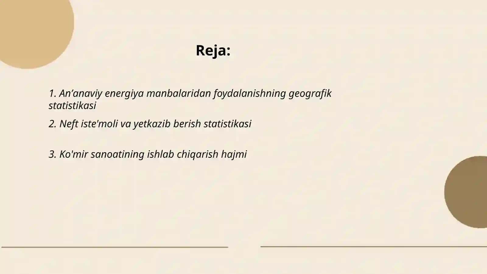 Anʼanaviy va noanʼanaviy energiya manbalaridan foydalanishning statistikalari 2