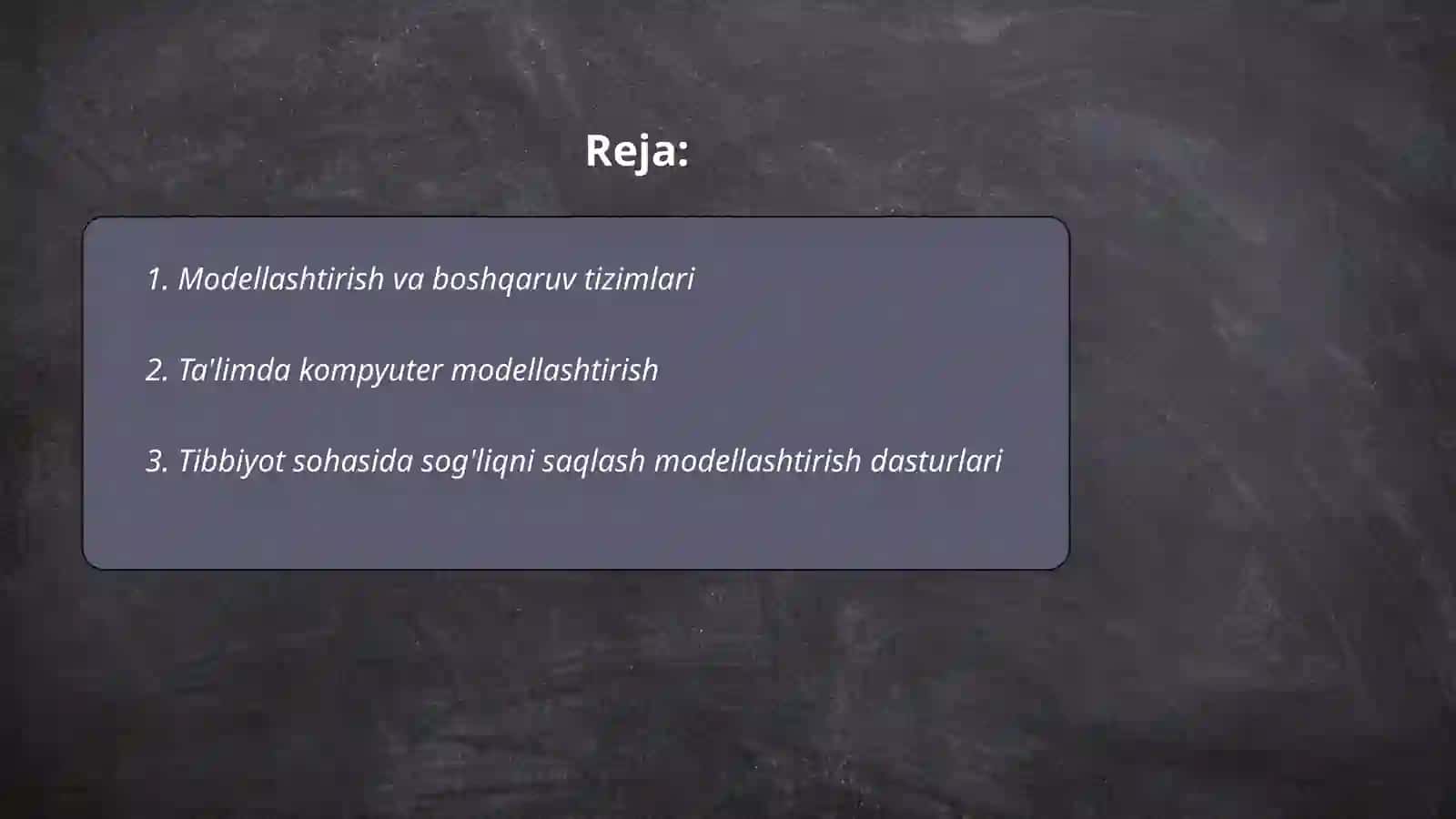 Tibbiyot sohasida sog'liqni saqlash modellashtirish dasturlari 2