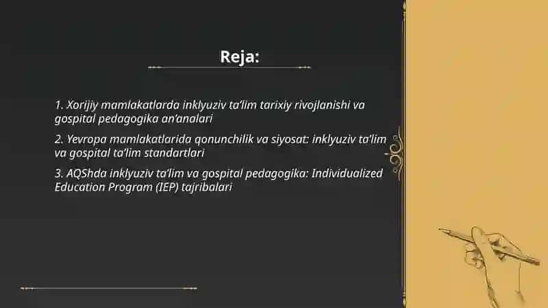 Xorijiy mamlakatlarda inklyuziv ta’lim va gospital pedagogika an’analari va xususiyatlari 2