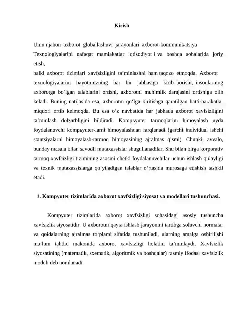 Komputer tizimlariniung axborot xavfsizligi 2