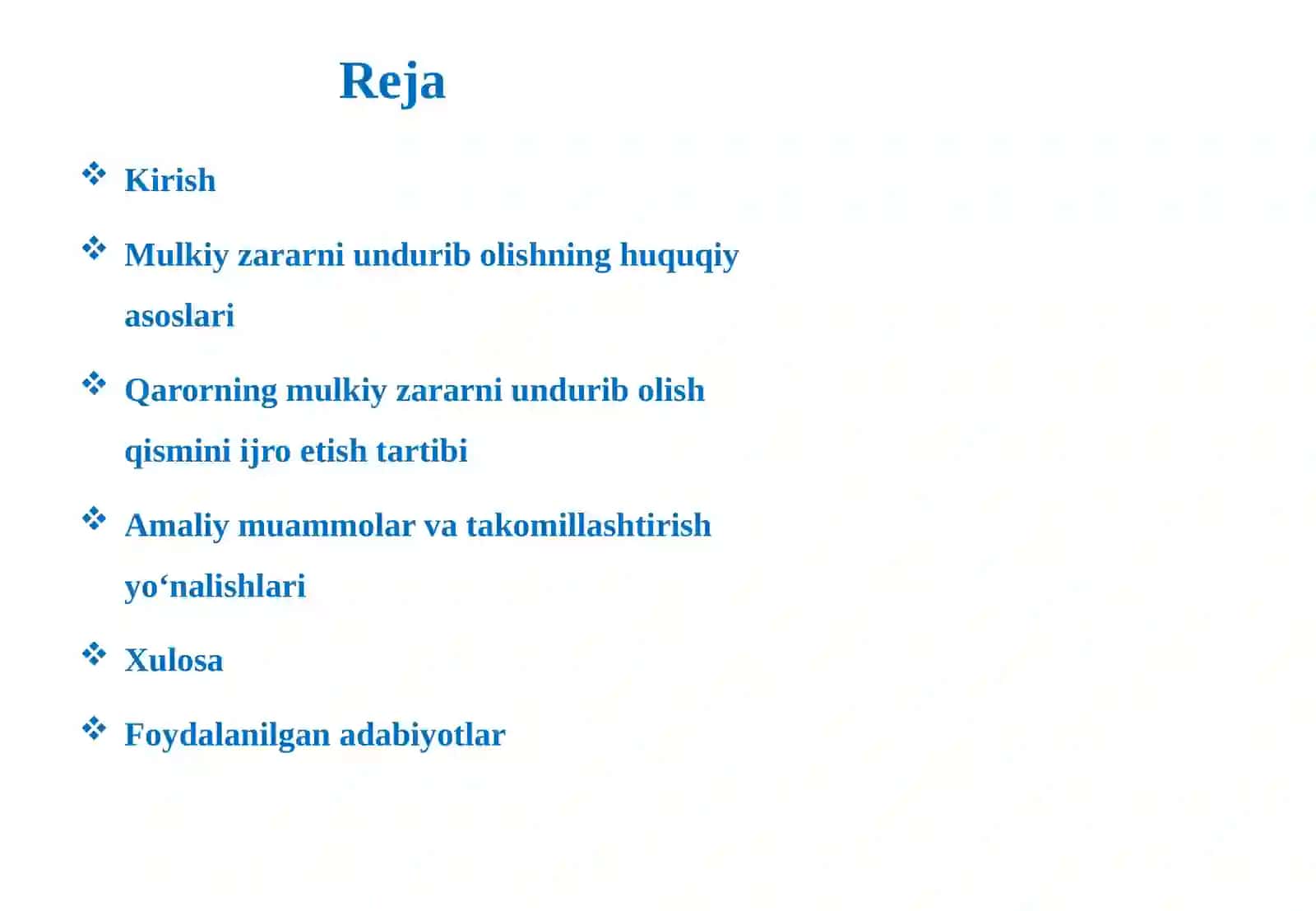 Qarorning mulkiy zararni undirib olish xususidagi qismini ijro etish bo’yicha ish yuritish 2