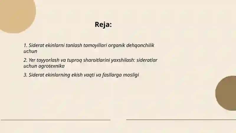 Organik dehqonchilikda siderat ekin turlari va og’it hosil qiluvchi ekinlarni yetishtirish agrotexnikasi 2