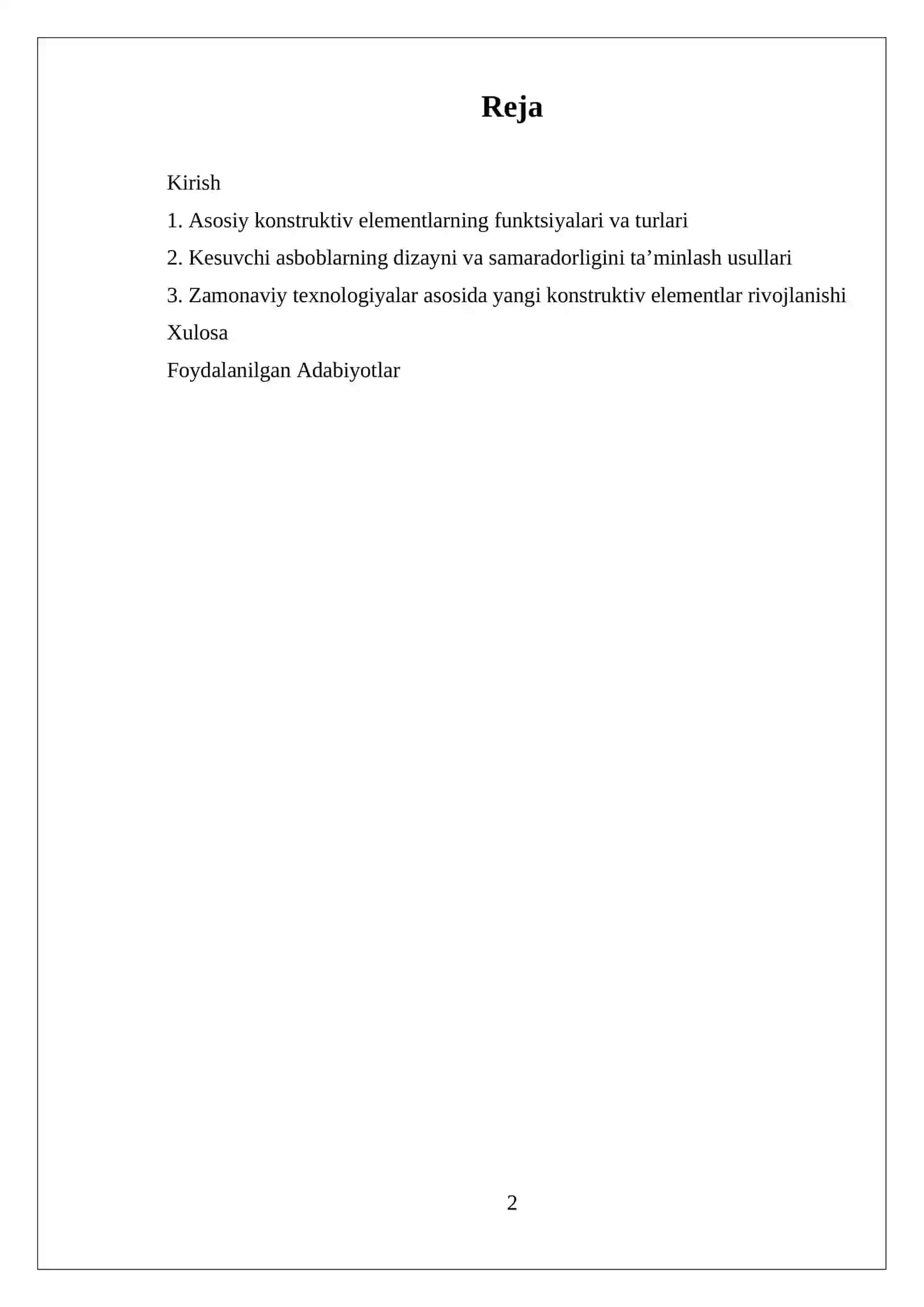 KESUVCHI ASBOBLAMING UMUMIY KONSTRUKTIV ELEMENTIARI 2