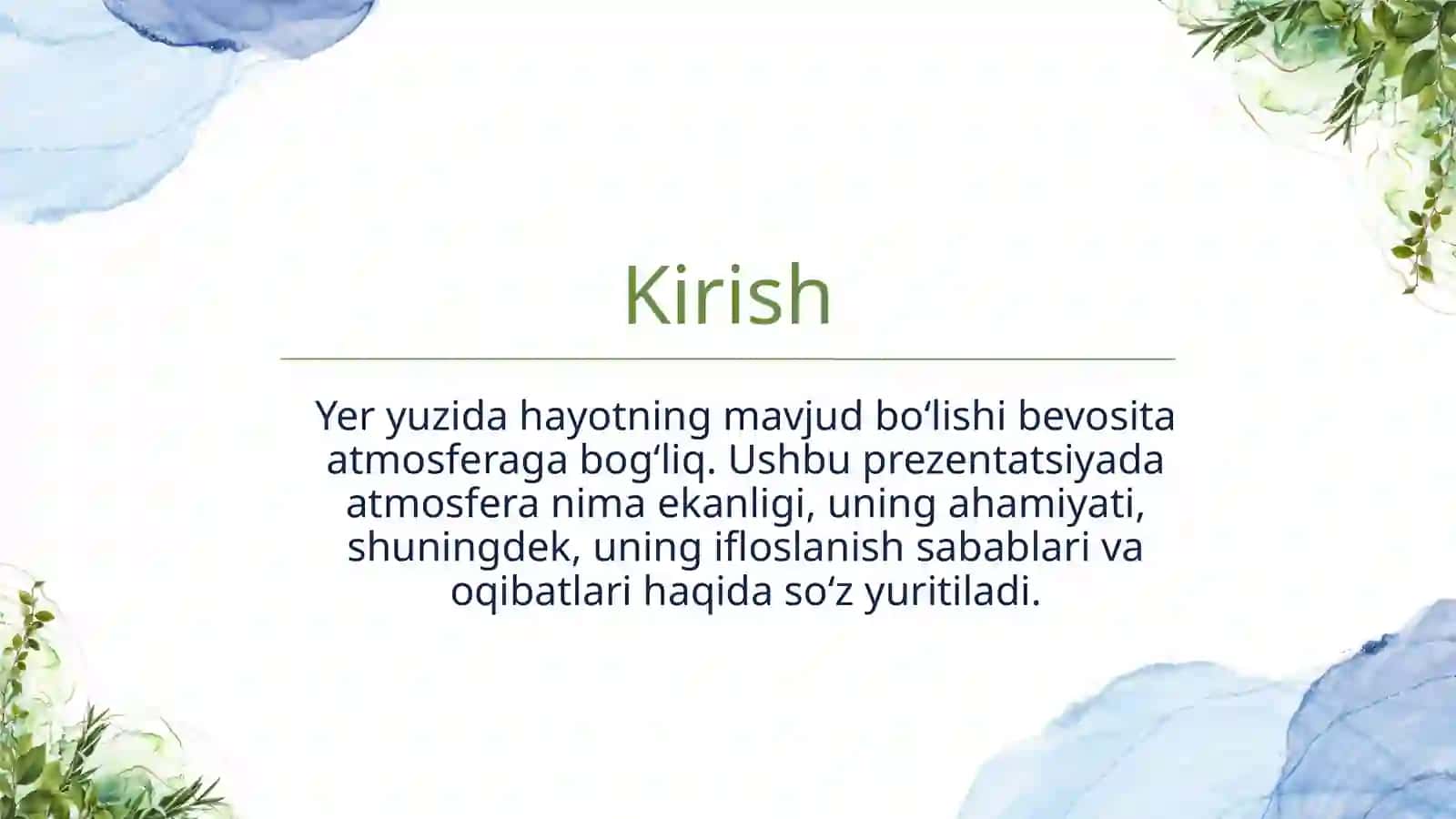 Atmosfera Ifloslanishi 2