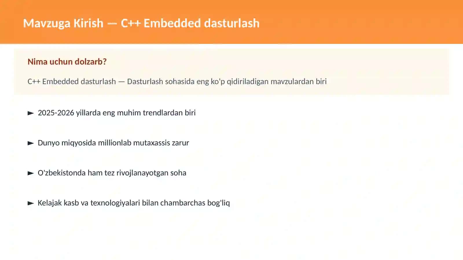 C++ VA TIZIM DASTURLASH 2