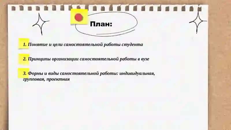 Организация самостоятельной работы студента 2